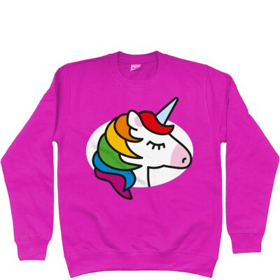 Kinder-Sweatshirt EINHORN - Hot Pink