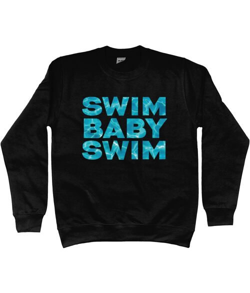 Kids Sweatshirt SWIM BABY SWIM - Jet Black