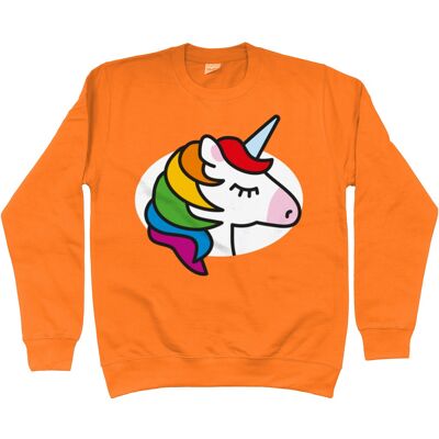 Kinder-Sweatshirt EINHORN - Orange Crush