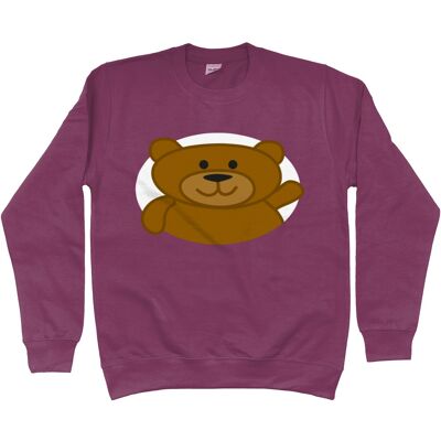 Kinder-Sweatshirt BEAR - Pflaume