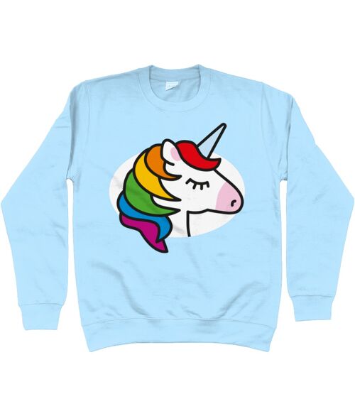 Kid's Sweatshirt UNICORN - Sky Blue