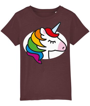 T shirt enfant LICORNE - Bordeaux