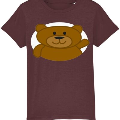 Kid's T shirt BEAR - Burgundy