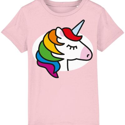 Kinder-T-Shirt EINHORN - Baumwolle Rosa