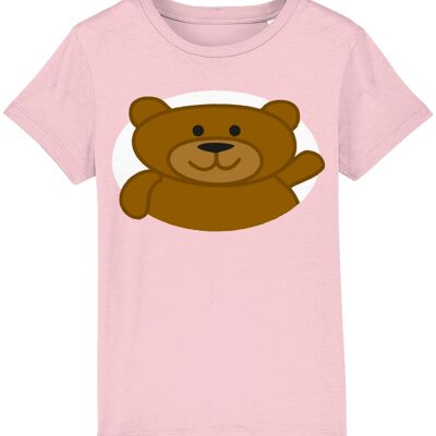 T shirt enfant OURS - Coton Rose