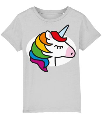 T-shirt enfant LICORNE - Gris chiné