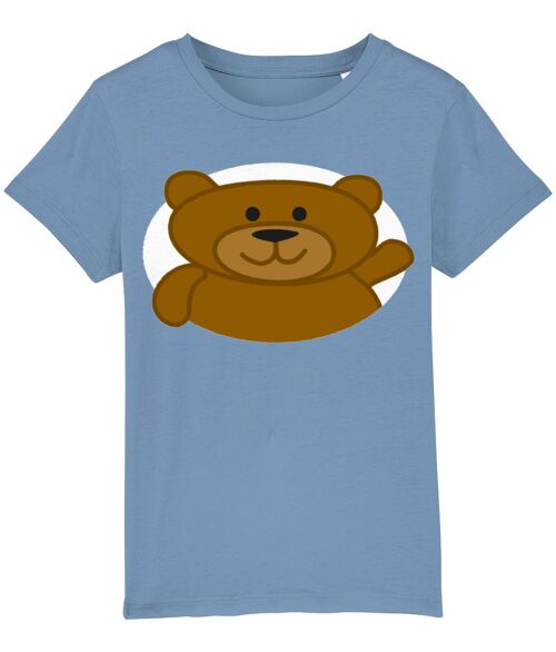Kid's T shirt BEAR - Mid Heather Blue
