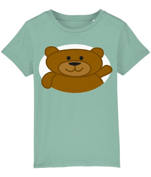 Kid's T shirt BEAR - Mid Heather Green
