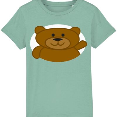 Kinder-T-Shirt BEAR - Mid Heather Green