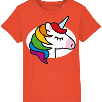 Kid's T shirt UNICORN - Tangerine