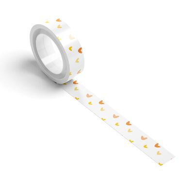 Washi Tape Corazones Pequeños Papaya & Sunshine