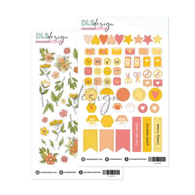 Shape Stickers Essential Basic Fleurs Papaye & Soleil