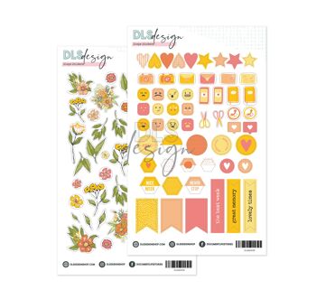 Shape Stickers Essential Basic Fleurs Papaye & Soleil