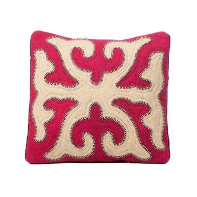 Cushion Cover - Hand-Felted by Women's Cooperative Grey/Cream Negative