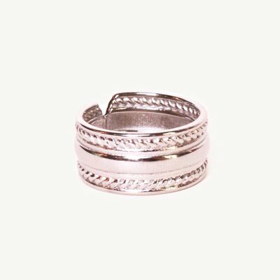 Sabrina Engraved Wide Ring Silver | Handmade jewelry in France
