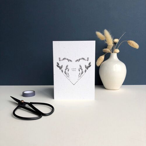 Love Greeting Card | Botanical heart card
