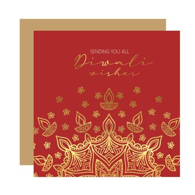 Mandala design in gold foil - RED