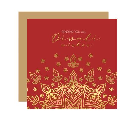 Mandala design in gold foil - RED