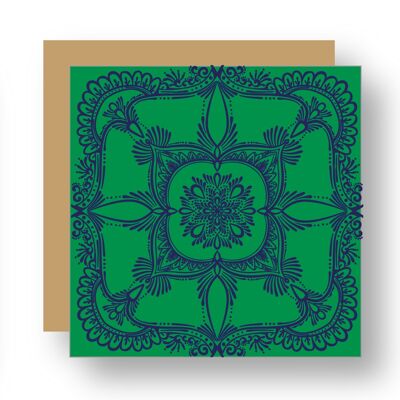 Mandala verde y azul