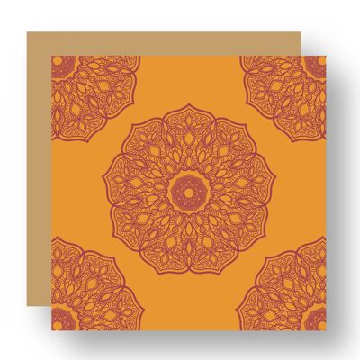 mandala orange and pink pattern