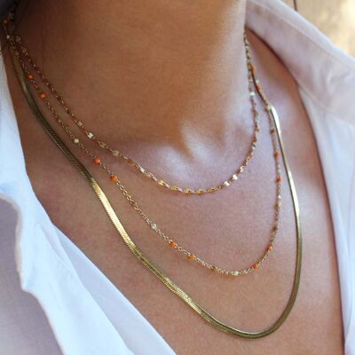 Venezia Gold multi-strand and pearl necklace | Handmade jewelry in France