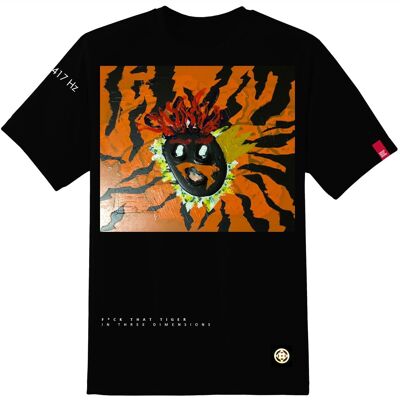 T-shirt nera F QUEL TIGRE 417Hz | L'arte è la vita bluxe