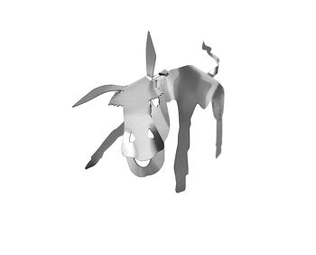 Manufacture design sculpture inox - âne - figurine 3D pop-up à bricoler soi-même 1