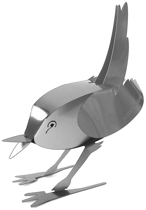 Designmanufaktur Edelstahl Skulptur - Vogel - Pop-up 3D Figur zum selber basteln