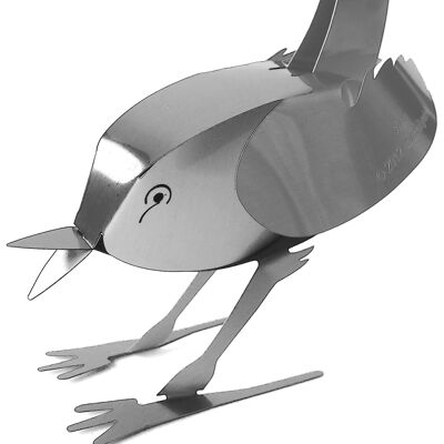 Escultura de acero inoxidable de fábrica de diseño - pájaro - figura 3D emergente para jugar usted mismo