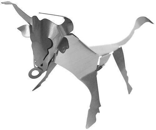 Designmanufaktur Edelstahl Skulptur - Stier - Pop-up 3D Figur zum selber basteln