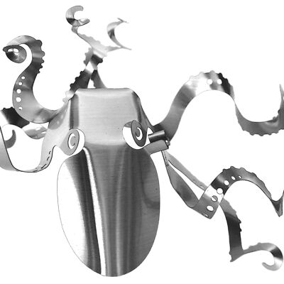Designmanufaktur Edelstahl Skulptur - Oktopus - Pop-up 3D Figur zum selber basteln