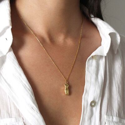 Woman gold thin pendant necklace | Handmade jewelry in France