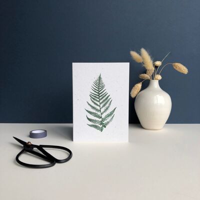 Plant Print Greeting Card | Fern Green