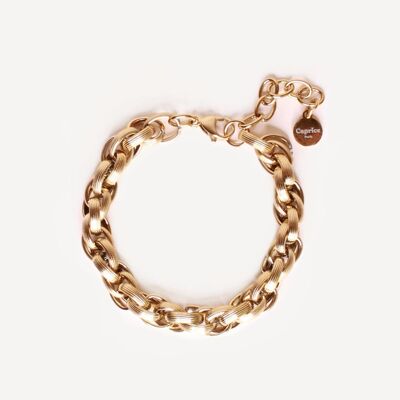 Gold Loren wide twisted chain bracelet | Handmade jewelry in France