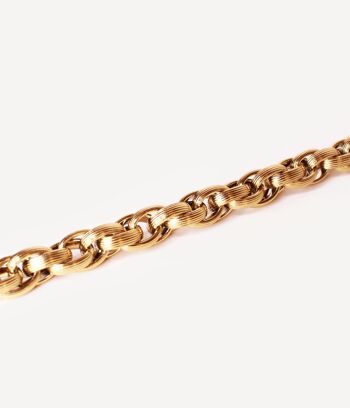 Bracelet chaîne large torsadée Loren Or | Bijoux faits main en France 3