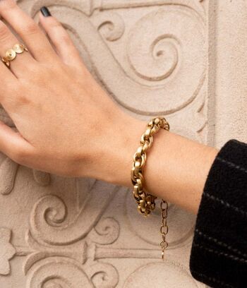 Bracelet chaîne large torsadée Loren Or | Bijoux faits main en France 2