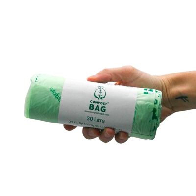 Sacchetti per Pattumiere Compostabili Biodegradabili 30 Litri