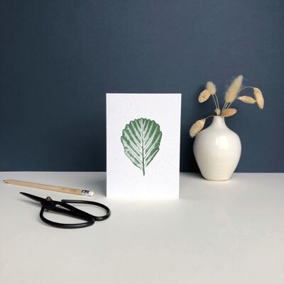 Plant Print greeting card | Alder tree leaf