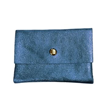 Portefeuille en cuir Bonny - Bleu jean 1