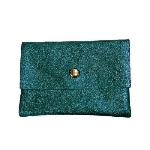 Leather wallet Bonny - Petrol