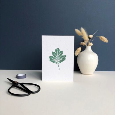 Hawthorn tree leaf plant print greeting card