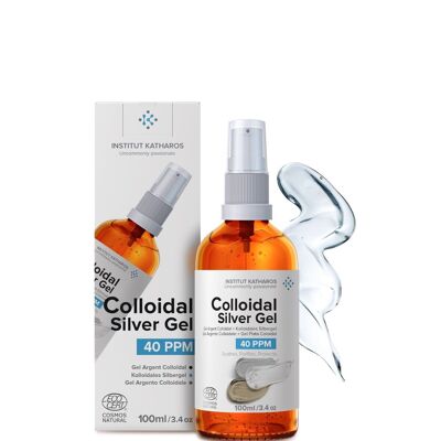 Argent Colloïdal Qualité Supérieure Gel 100 ml 40 PPM (PACKAGING ANGLAIS) - 100% Naturel, Certifié Ecocert Cosmos Natural