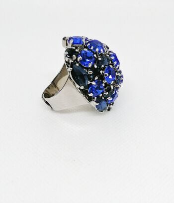 ADDICTED2 - Bague AMELIA strass bleu nuit 3