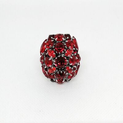 ADDICTED2 - Bague AMELIA strass rouge
