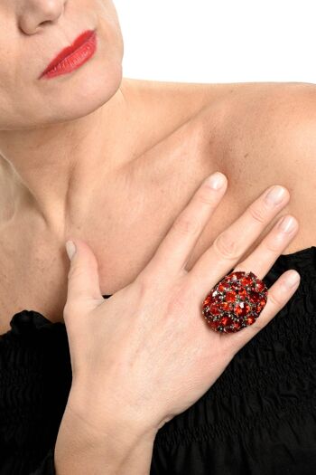 ADDICTED2 - Bague AMELIA strass rouge 3