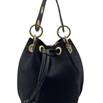 ADDICTED2 - DOROTEA Tasche aus schwarzem Leder