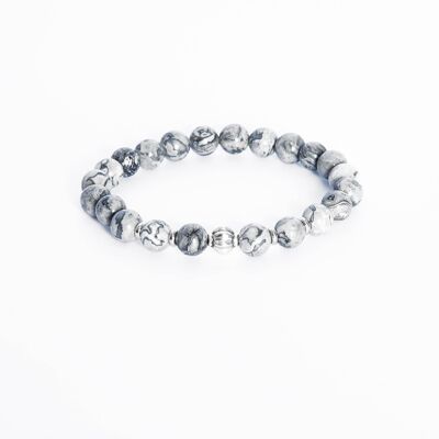 ADDICTED2 - Bracelet ANDRASTE avec pierres rondes et argent