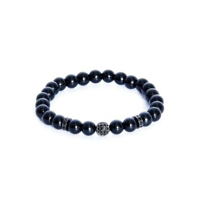 ADDICTED2 - Bracelet BALANCE en onyx noir avec zircons