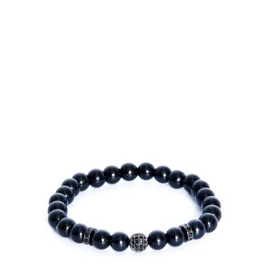 ADDICTED2 - BALANCE bracelet in black onyx with zircons