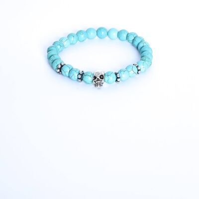 ADDICTED2 - ZOE bracelet with round stones and silver skull